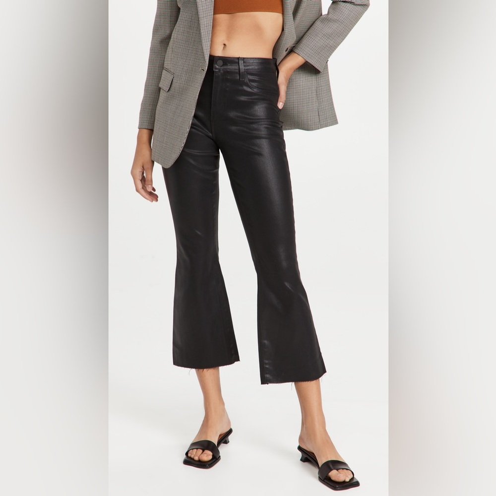 L'AGENCE Kendra High Rise Coated Crop Flare Jeans